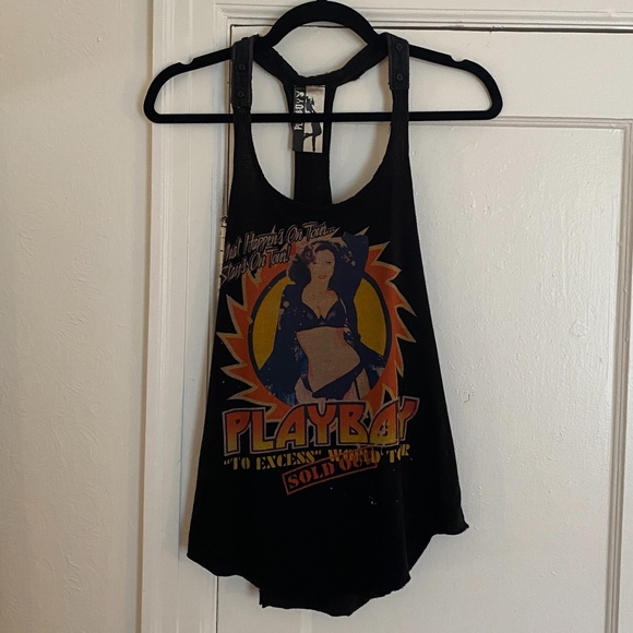 PLAYBOY Tops - PLAYBOY Graphic Racer Tank Top✨